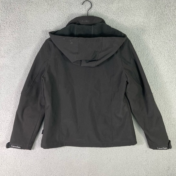 Calvin Klein Women’s Black Softshell Jacket M Water Resistant Windproof Hooded - Picture 5 of 14